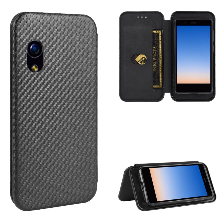 Carbon Fiber Texture Magnetic Horizontal Flip TPU + PC + PU Leather Case with Card Slot, For Fujitsu Arrows 5G (F-51A), For Fujitsu Arrows Be4 (F-41A), For Fujitsu Arrows RX (Arrows M05), For Fujitsu Arrows U / 801FJ / Arrows J, For Kyocera Basio 4 KYV...