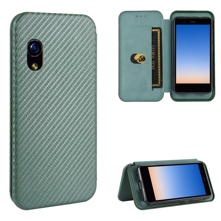 Carbon Fiber Texture Magnetic Horizontal Flip TPU + PC + PU Leather Case with Card Slot, For Fujitsu Arrows 5G (F-51A), For Fujitsu Arrows Be4 (F-41A), For Fujitsu Arrows RX (Arrows M05), For Fujitsu Arrows U / 801FJ / Arrows J, For Kyocera Basio 4 KYV...