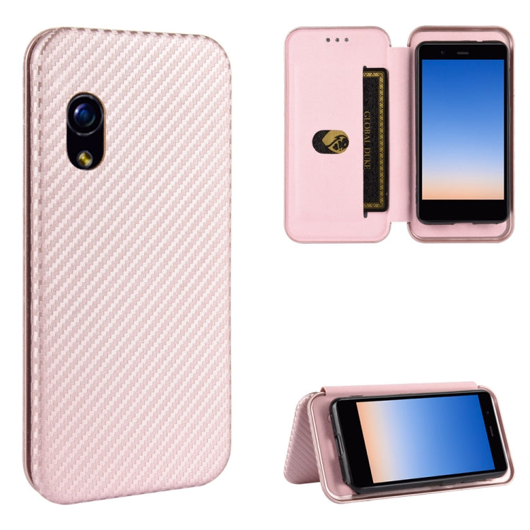 Carbon Fiber Texture Magnetic Horizontal Flip TPU + PC + PU Leather Case with Card Slot, For Fujitsu Arrows 5G (F-51A), For Fujitsu Arrows Be4 (F-41A), For Fujitsu Arrows RX (Arrows M05), For Fujitsu Arrows U / 801FJ / Arrows J, For Kyocera Basio 4 KYV...