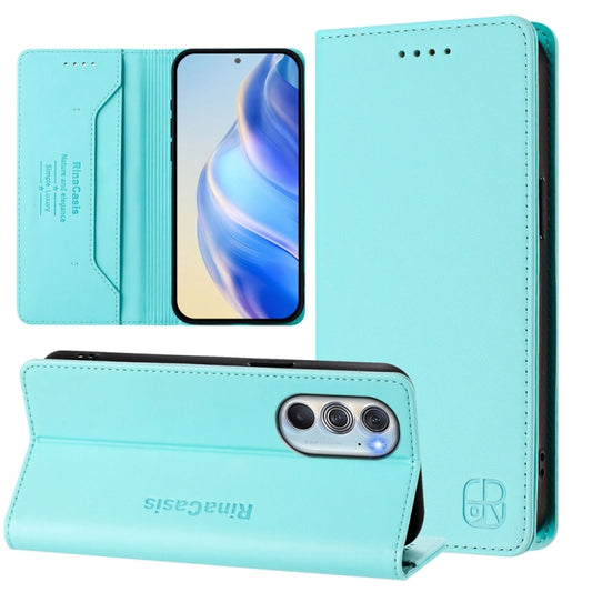 RC01 Dual-Folded Magnetic Suction RFID Leather Phone Case, For Motorola Edge 30 Pro / Edge X30, For Motorola Edge S30 / Moto G200 5G