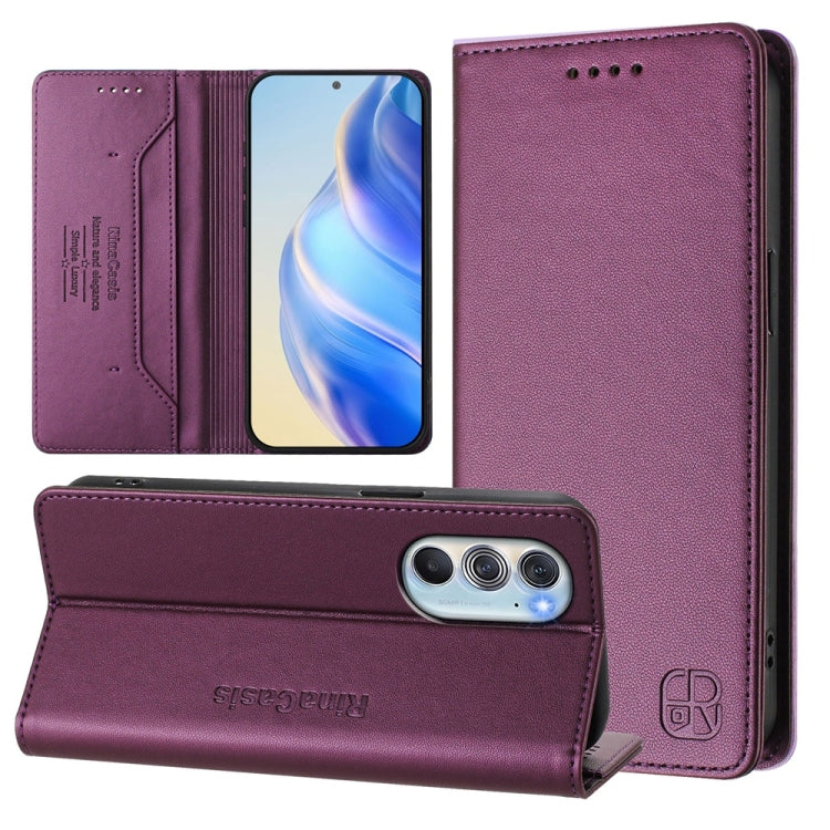 RC01 Dual-Folded Magnetic Suction RFID Leather Phone Case, For Motorola Edge 30 Pro / Edge X30, For Motorola Edge S30 / Moto G200 5G