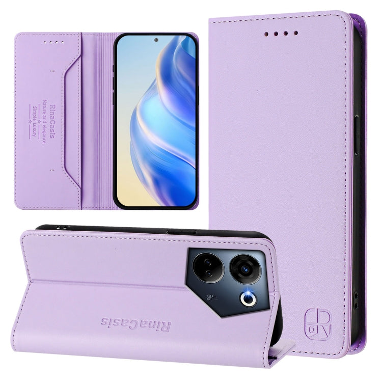 RC01 Dual-Folded Magnetic Suction RFID Leather Phone Case, For Tecno Pova 5, For Tecno Camon 20 Premier 5G, For Tecno Camon 20 Pro 5G, For Tecno Camon 20 4G / 20 Pro 4G, For Tecno Pop 7/ 7 Pro / Spark GO 2023, For Tecno Spark 10 5G
