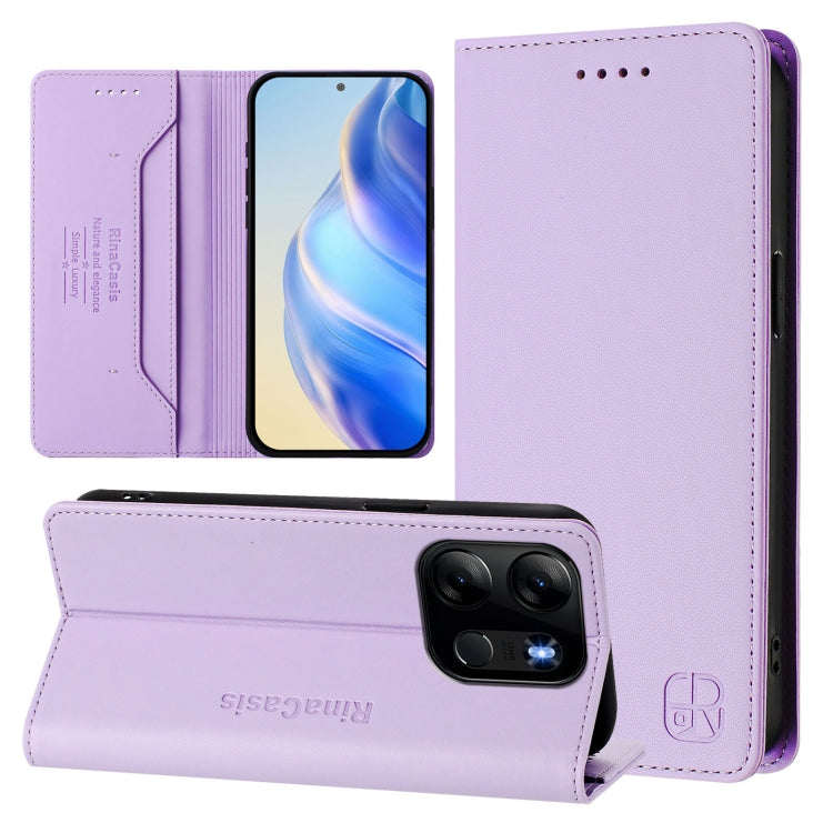 RC01 Dual-Folded Magnetic Suction RFID Leather Phone Case, For Tecno Pova 5, For Tecno Camon 20 Premier 5G, For Tecno Camon 20 Pro 5G, For Tecno Camon 20 4G / 20 Pro 4G, For Tecno Pop 7/ 7 Pro / Spark GO 2023, For Tecno Spark 10 5G