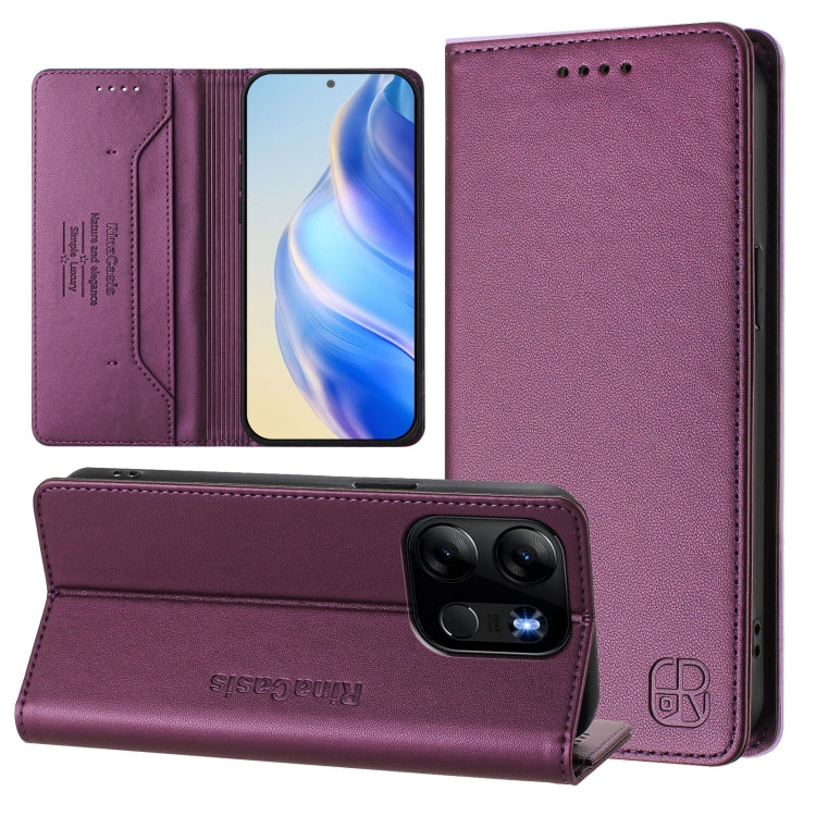 RC01 Dual-Folded Magnetic Suction RFID Leather Phone Case, For Tecno Pova 5, For Tecno Camon 20 Premier 5G, For Tecno Camon 20 Pro 5G, For Tecno Camon 20 4G / 20 Pro 4G, For Tecno Pop 7/ 7 Pro / Spark GO 2023, For Tecno Spark 10 5G