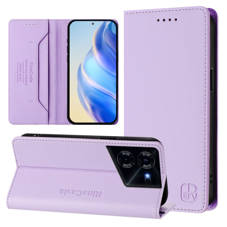 RC01 Dual-Folded Magnetic Suction RFID Leather Phone Case, For Tecno Pova 5, For Tecno Camon 20 Premier 5G, For Tecno Camon 20 Pro 5G, For Tecno Camon 20 4G / 20 Pro 4G, For Tecno Pop 7/ 7 Pro / Spark GO 2023, For Tecno Spark 10 5G