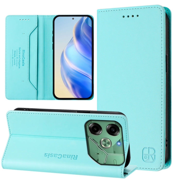 RC01 Dual-Folded Magnetic Suction RFID Leather Phone Case, For Tecno Pop 6C / itel A18, For Tecno Spark 10 Pro Magic, For Tecno Camon 30 Premier 5G, For Tecno Pova 6 Neo, For Tecno Pova 6 4G, For Tecno Pova 6 5G / 6 Pro 5G