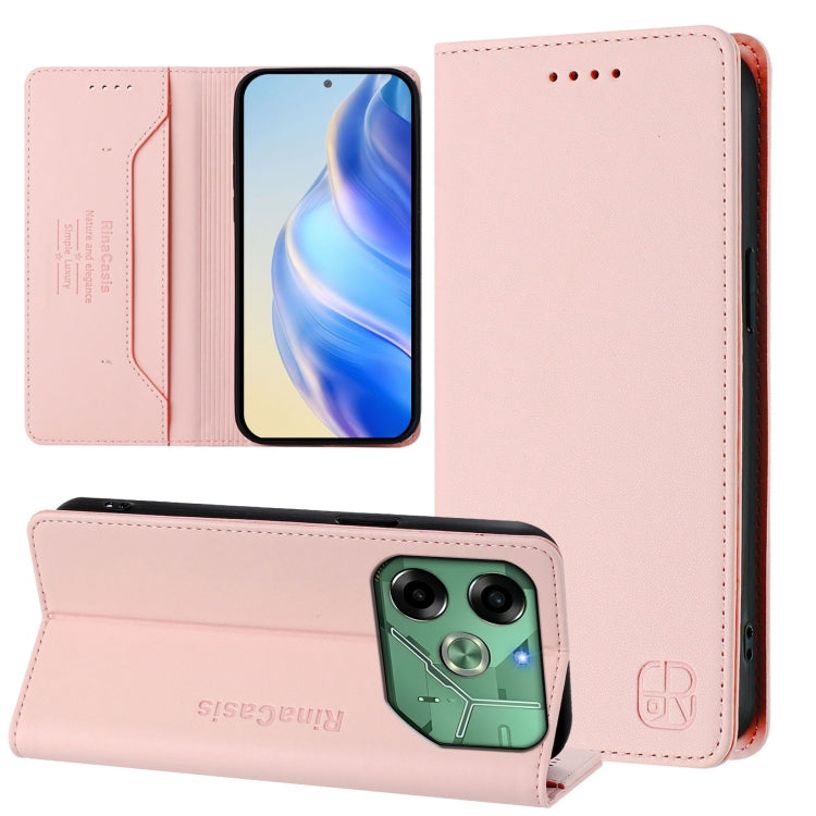 RC01 Dual-Folded Magnetic Suction RFID Leather Phone Case, For Tecno Pop 6C / itel A18, For Tecno Spark 10 Pro Magic, For Tecno Camon 30 Premier 5G, For Tecno Pova 6 Neo, For Tecno Pova 6 4G, For Tecno Pova 6 5G / 6 Pro 5G