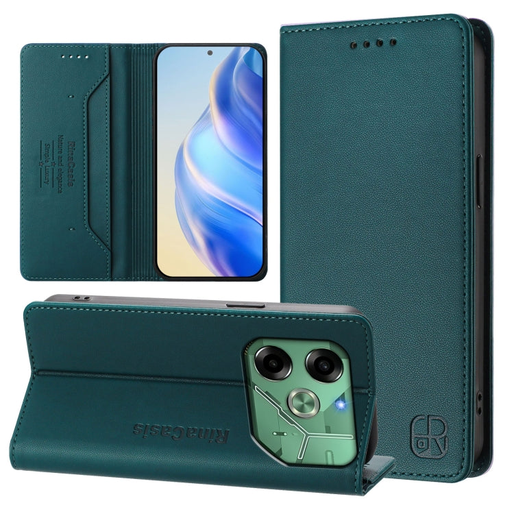 RC01 Dual-Folded Magnetic Suction RFID Leather Phone Case, For Tecno Pop 6C / itel A18, For Tecno Spark 10 Pro Magic, For Tecno Camon 30 Premier 5G, For Tecno Pova 6 Neo, For Tecno Pova 6 4G, For Tecno Pova 6 5G / 6 Pro 5G