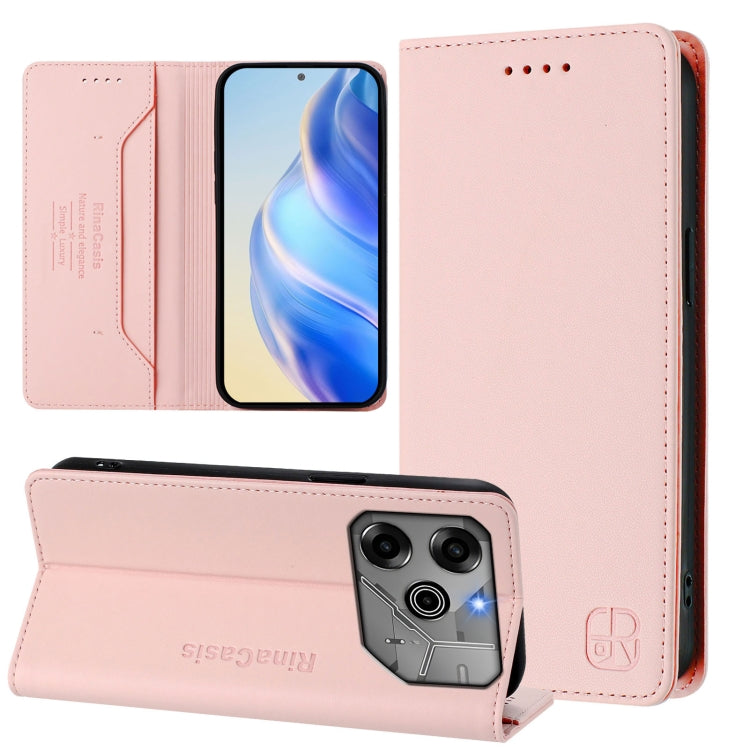 RC01 Dual-Folded Magnetic Suction RFID Leather Phone Case, For Tecno Pop 6C / itel A18, For Tecno Spark 10 Pro Magic, For Tecno Camon 30 Premier 5G, For Tecno Pova 6 Neo, For Tecno Pova 6 4G, For Tecno Pova 6 5G / 6 Pro 5G