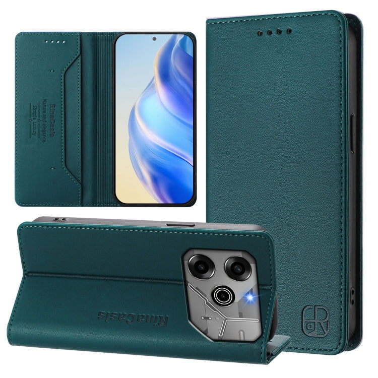 RC01 Dual-Folded Magnetic Suction RFID Leather Phone Case, For Tecno Pop 6C / itel A18, For Tecno Spark 10 Pro Magic, For Tecno Camon 30 Premier 5G, For Tecno Pova 6 Neo, For Tecno Pova 6 4G, For Tecno Pova 6 5G / 6 Pro 5G