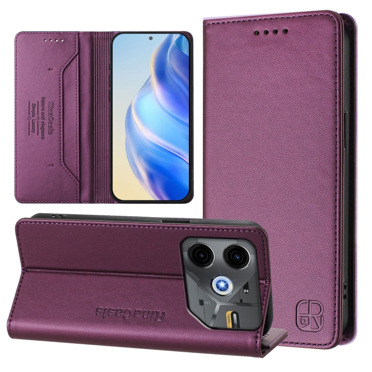 RC01 Dual-Folded Magnetic Suction RFID Leather Phone Case, For Tecno Pop 6C / itel A18, For Tecno Spark 10 Pro Magic, For Tecno Camon 30 Premier 5G, For Tecno Pova 6 Neo, For Tecno Pova 6 4G, For Tecno Pova 6 5G / 6 Pro 5G