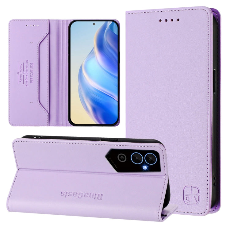 RC01 Dual-Folded Magnetic Suction RFID Leather Phone Case, For Tecno Pova Neo 2, For Tecno Spark GO 2022 / 8C / 9, For Tecno Spark 9T / 9 Pro, For Tecno Pova 3, For Tecno Pop 5, For Tecno Spark 7P