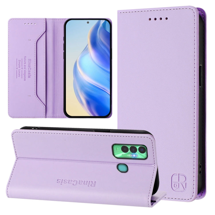 RC01 Dual-Folded Magnetic Suction RFID Leather Phone Case, For Tecno Pova Neo 2, For Tecno Spark GO 2022 / 8C / 9, For Tecno Spark 9T / 9 Pro, For Tecno Pova 3, For Tecno Pop 5, For Tecno Spark 7P