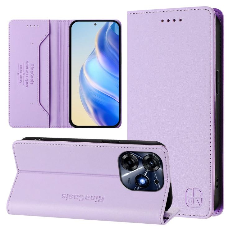 RC01 Dual-Folded Magnetic Suction RFID Leather Phone Case, For Tecno Spark 10C / 10 4G, For Tecno Spark 10 Pro 5G / K17 4G, For Tecno Spark 20 Pro 5G, For Tecno Camon 19 / 19 Pro 5G, For Tecno Pova 4 Pro 4G, For Tecno Pova 4