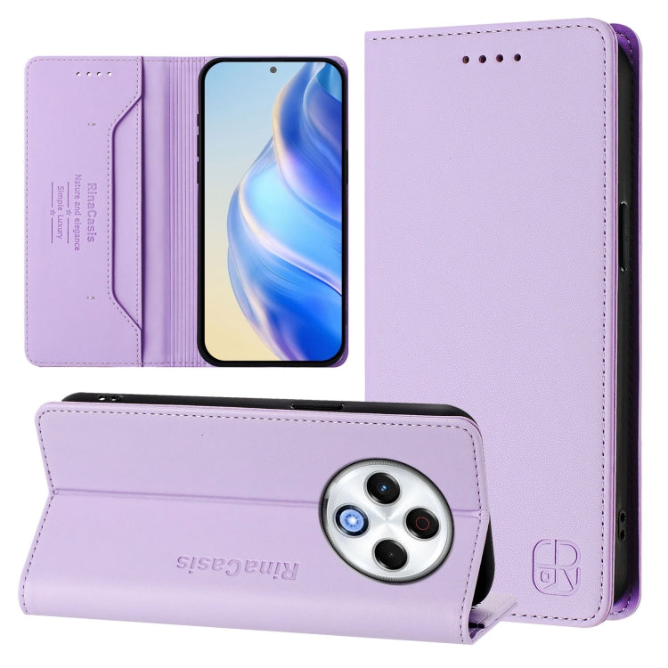 RC01 Dual-Folded Magnetic Suction RFID Leather Phone Case, For Tecno Camon 30S / 30S Pro 5G, For Tecno Spark 30 5G / Pova 6 Neo 5G, For Tecno Spark 30 Pro 4G, For Tecno Spark 30 4G, For Tecno Spark 30C 5G / Pop 9 5G, For Tecno Spark 30C