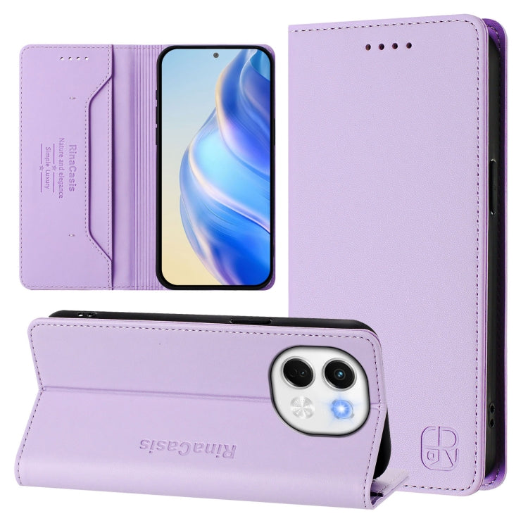 RC01 Dual-Folded Magnetic Suction RFID Leather Phone Case, For Tecno Camon 30S / 30S Pro 5G, For Tecno Spark 30 5G / Pova 6 Neo 5G, For Tecno Spark 30 Pro 4G, For Tecno Spark 30 4G, For Tecno Spark 30C 5G / Pop 9 5G, For Tecno Spark 30C