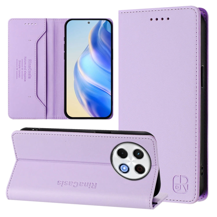 RC01 Dual-Folded Magnetic Suction RFID Leather Phone Case, For Tecno Camon 30S / 30S Pro 5G, For Tecno Spark 30 5G / Pova 6 Neo 5G, For Tecno Spark 30 Pro 4G, For Tecno Spark 30 4G, For Tecno Spark 30C 5G / Pop 9 5G, For Tecno Spark 30C