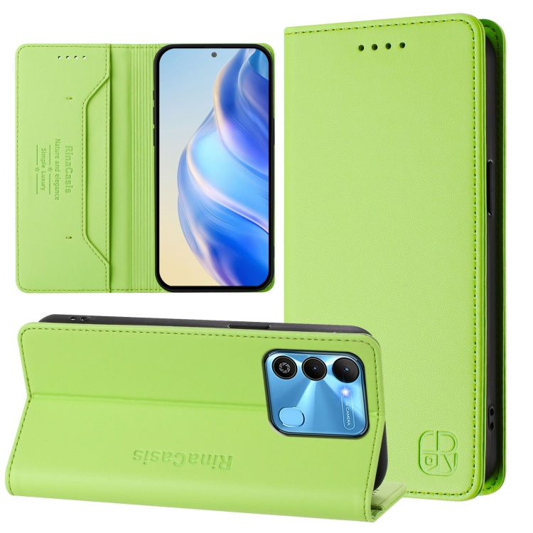RC01 Dual-Folded Magnetic Suction RFID Leather Phone Case, For Tecno Pova Neo 2, For Tecno Spark GO 2022 / 8C / 9, For Tecno Spark 9T / 9 Pro, For Tecno Pova 3, For Tecno Pop 5, For Tecno Spark 7P