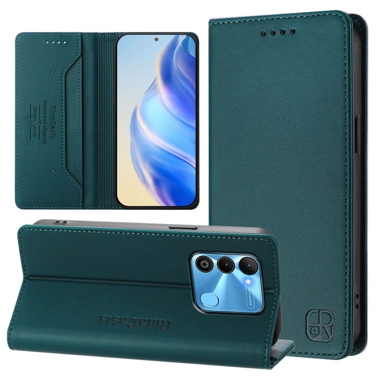 RC01 Dual-Folded Magnetic Suction RFID Leather Phone Case, For Tecno Pova Neo 2, For Tecno Spark GO 2022 / 8C / 9, For Tecno Spark 9T / 9 Pro, For Tecno Pova 3, For Tecno Pop 5, For Tecno Spark 7P