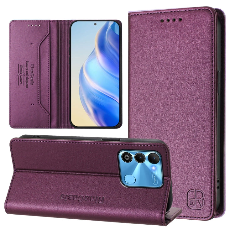 RC01 Dual-Folded Magnetic Suction RFID Leather Phone Case, For Tecno Pova Neo 2, For Tecno Spark GO 2022 / 8C / 9, For Tecno Spark 9T / 9 Pro, For Tecno Pova 3, For Tecno Pop 5, For Tecno Spark 7P