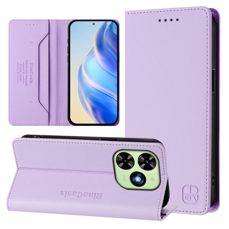 RC01 Dual-Folded Magnetic Suction RFID Leather Phone Case, For Tecno Camon 30 Pro 5G, For Tecno Camon 30 4G / 5G, For Tecno Spark 20 Pro+ 4G, For Tecno Spark GO 2024 4G, For Tecno Pova 5 Pro 5G, For Tecno Pova Neo 3