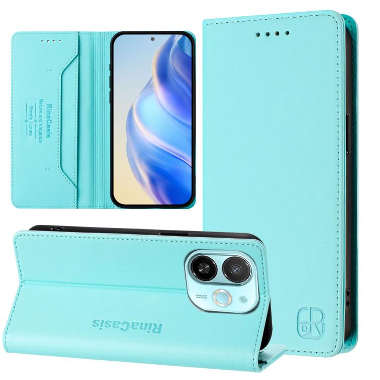 RC01 Dual-Folded Magnetic Suction RFID Leather Phone Case, For Tecno Camon 30S / 30S Pro 5G, For Tecno Spark 30 5G / Pova 6 Neo 5G, For Tecno Spark 30 Pro 4G, For Tecno Spark 30 4G, For Tecno Spark 30C 5G / Pop 9 5G, For Tecno Spark 30C