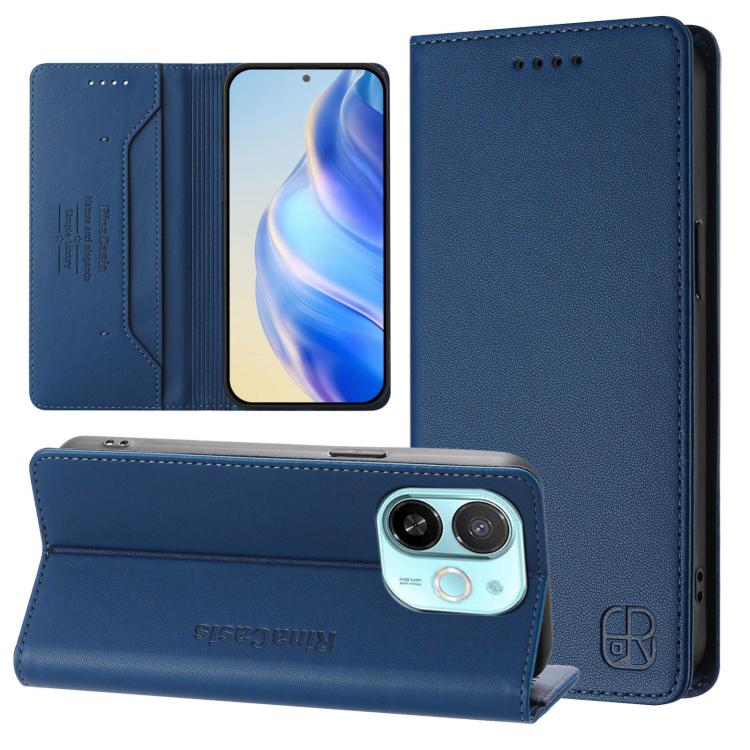RC01 Dual-Folded Magnetic Suction RFID Leather Phone Case, For Tecno Camon 30S / 30S Pro 5G, For Tecno Spark 30 5G / Pova 6 Neo 5G, For Tecno Spark 30 Pro 4G, For Tecno Spark 30 4G, For Tecno Spark 30C 5G / Pop 9 5G, For Tecno Spark 30C
