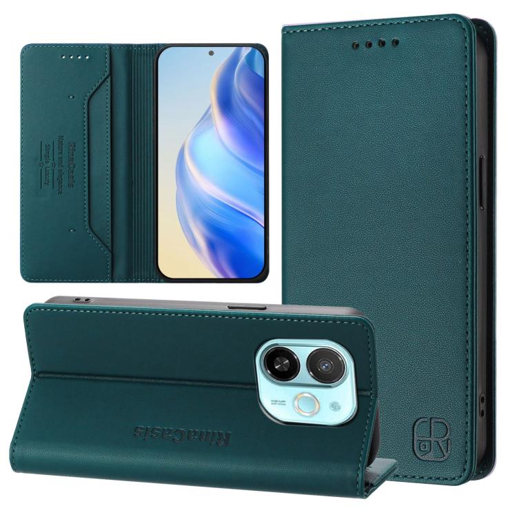RC01 Dual-Folded Magnetic Suction RFID Leather Phone Case, For Tecno Camon 30S / 30S Pro 5G, For Tecno Spark 30 5G / Pova 6 Neo 5G, For Tecno Spark 30 Pro 4G, For Tecno Spark 30 4G, For Tecno Spark 30C 5G / Pop 9 5G, For Tecno Spark 30C