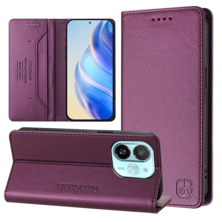 RC01 Dual-Folded Magnetic Suction RFID Leather Phone Case, For Tecno Camon 30S / 30S Pro 5G, For Tecno Spark 30 5G / Pova 6 Neo 5G, For Tecno Spark 30 Pro 4G, For Tecno Spark 30 4G, For Tecno Spark 30C 5G / Pop 9 5G, For Tecno Spark 30C