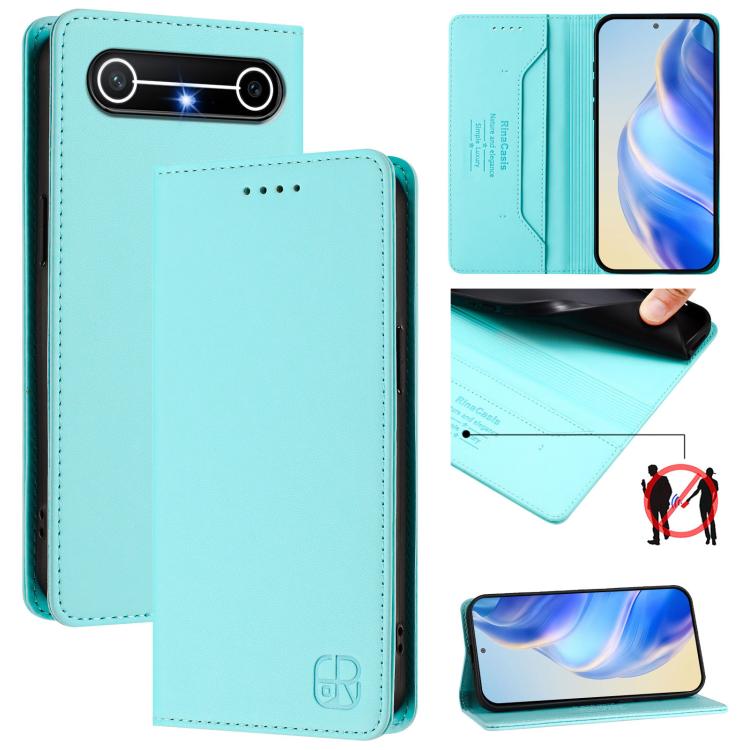 RC01 Dual-Folded Magnetic Suction RFID Leather Phone Case, For Tecno Camon 50 Pro 4G, For Tecno Camon 50 4G, For Tenco Spark Slim 5G, For Tecno Camon 40 Pro 4G, For Tecno Camon 40 4G, For Tecno Spark GO 1 / 2025 / Pop 9