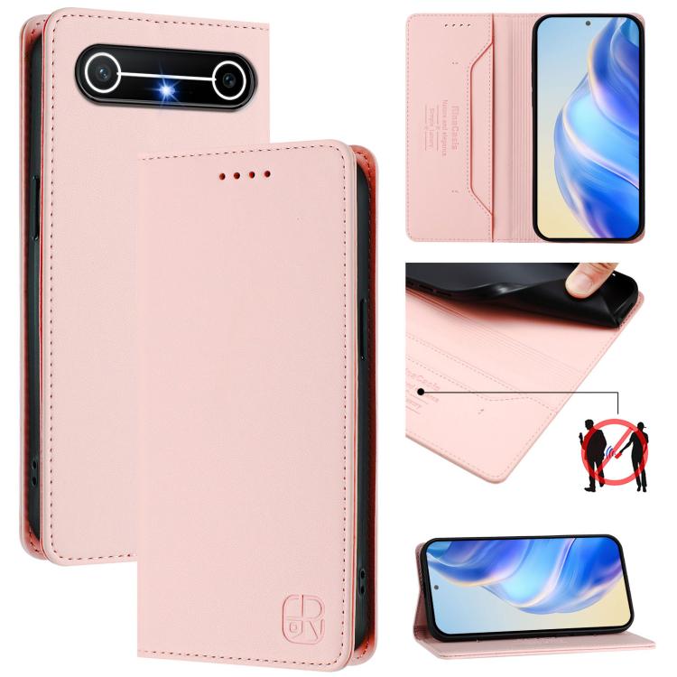 RC01 Dual-Folded Magnetic Suction RFID Leather Phone Case, For Tecno Camon 50 Pro 4G, For Tecno Camon 50 4G, For Tenco Spark Slim 5G, For Tecno Camon 40 Pro 4G, For Tecno Camon 40 4G, For Tecno Spark GO 1 / 2025 / Pop 9