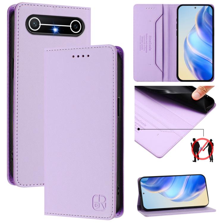 RC01 Dual-Folded Magnetic Suction RFID Leather Phone Case, For Tecno Camon 50 Pro 4G, For Tecno Camon 50 4G, For Tenco Spark Slim 5G, For Tecno Camon 40 Pro 4G, For Tecno Camon 40 4G, For Tecno Spark GO 1 / 2025 / Pop 9
