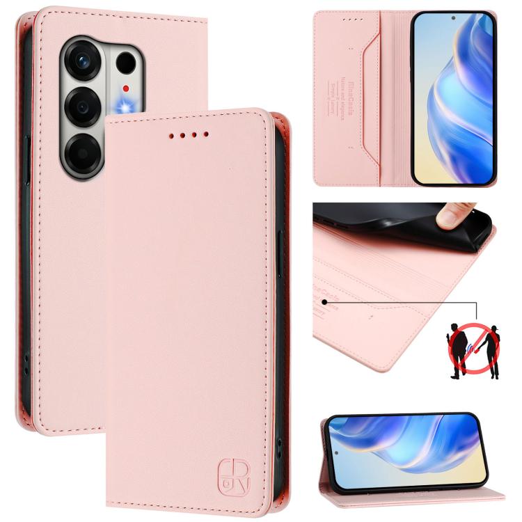 RC01 Dual-Folded Magnetic Suction RFID Leather Phone Case, For Tecno Camon 50 Pro 4G, For Tecno Camon 50 4G, For Tenco Spark Slim 5G, For Tecno Camon 40 Pro 4G, For Tecno Camon 40 4G, For Tecno Spark GO 1 / 2025 / Pop 9