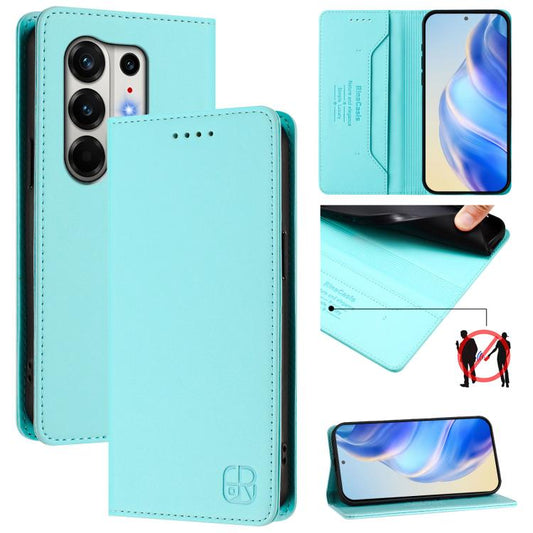 RC01 Dual-Folded Magnetic Suction RFID Leather Phone Case, For Tecno Camon 50 Pro 4G, For Tecno Camon 50 4G, For Tenco Spark Slim 5G, For Tecno Camon 40 Pro 4G, For Tecno Camon 40 4G, For Tecno Spark GO 1 / 2025 / Pop 9