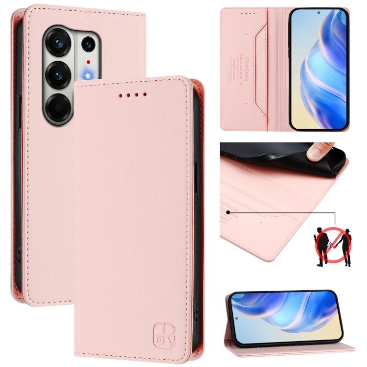 RC01 Dual-Folded Magnetic Suction RFID Leather Phone Case, For Tecno Camon 50 Pro 4G, For Tecno Camon 50 4G, For Tenco Spark Slim 5G, For Tecno Camon 40 Pro 4G, For Tecno Camon 40 4G, For Tecno Spark GO 1 / 2025 / Pop 9