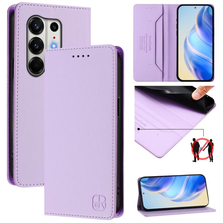 RC01 Dual-Folded Magnetic Suction RFID Leather Phone Case, For Tecno Camon 50 Pro 4G, For Tecno Camon 50 4G, For Tenco Spark Slim 5G, For Tecno Camon 40 Pro 4G, For Tecno Camon 40 4G, For Tecno Spark GO 1 / 2025 / Pop 9