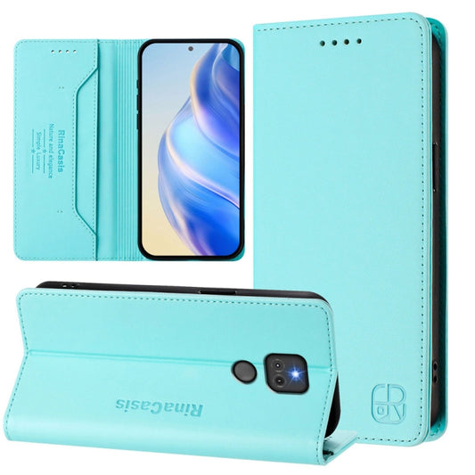 RC01 Dual-Folded Magnetic Suction RFID Leather Phone Case, For Motorola Moto G Play 2021, For Motorola Moto G Stylus 4G 2021