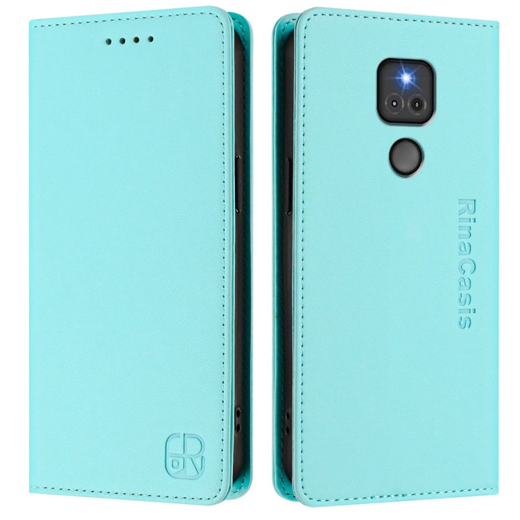 RC01 Dual-Folded Magnetic Suction RFID Leather Phone Case, For Motorola Moto G Play 2021, For Motorola Moto G Stylus 4G 2021