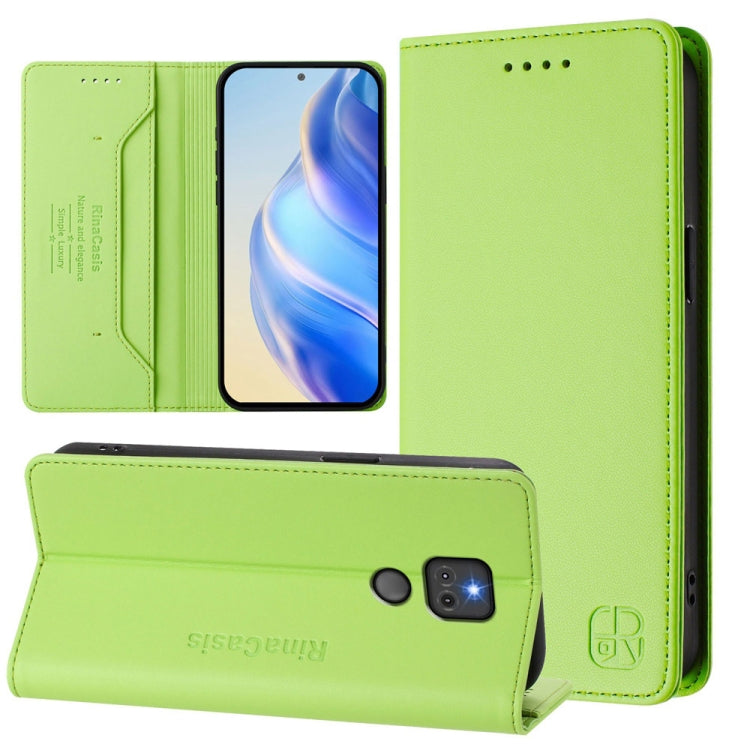 RC01 Dual-Folded Magnetic Suction RFID Leather Phone Case, For Motorola Moto G Play 2021, For Motorola Moto G Stylus 4G 2021