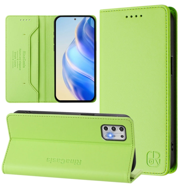 RC01 Dual-Folded Magnetic Suction RFID Leather Phone Case, For Motorola Moto G Play 2021, For Motorola Moto G Stylus 4G 2021