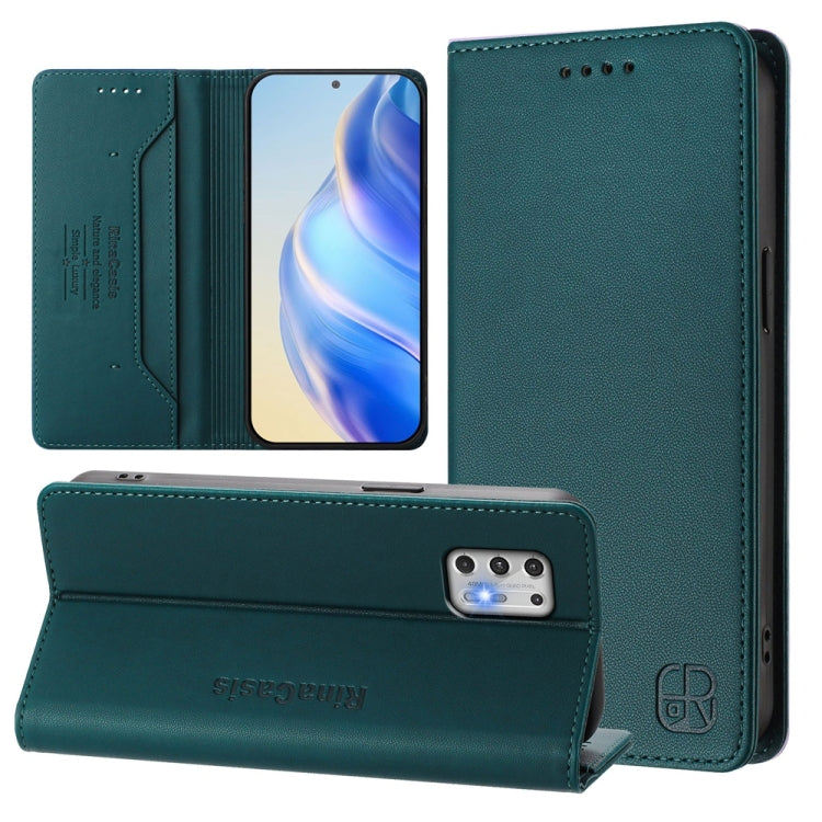 RC01 Dual-Folded Magnetic Suction RFID Leather Phone Case, For Motorola Moto G Play 2021, For Motorola Moto G Stylus 4G 2021