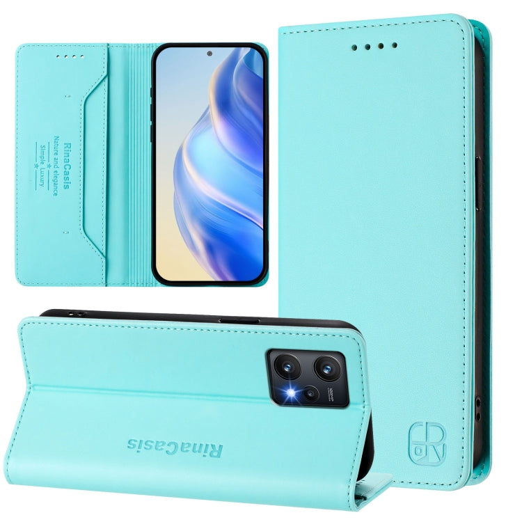 RC01 Dual-Folded Magnetic Suction RFID Leather Phone Case, For Realme C30 4G / Narzo 50i Prime / C30s, For Realme GT Neo 3T, For Realme 9 Pro+ 5G / 9 4G Global, For Realme GT Neo 3, For Realme 8 5G / 9 5G Indian / V13 5G                                ...