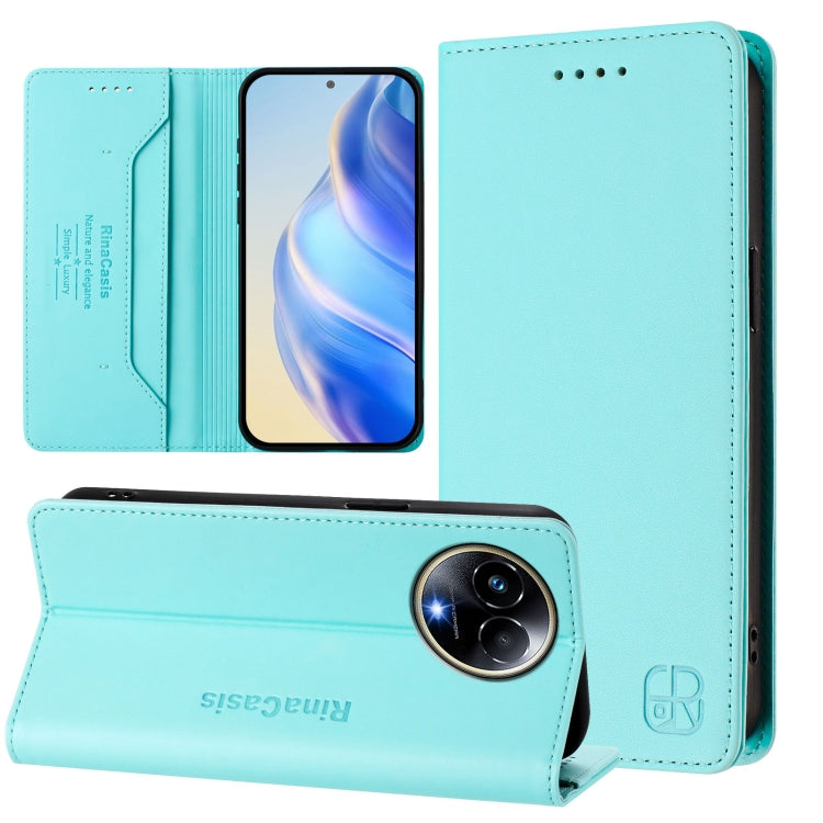 RC01 Dual-Folded Magnetic Suction RFID Leather Phone Case, For Realme GT5 5G / GT5 5G 240W, For Realme 11 5G Global / 11X 5G, For Realme Narzo 60 Pro, For Realme C65 4G Global, For Realme C55 4G Global / Narzo N55, For Realme C33 2022 / 2023 Global
