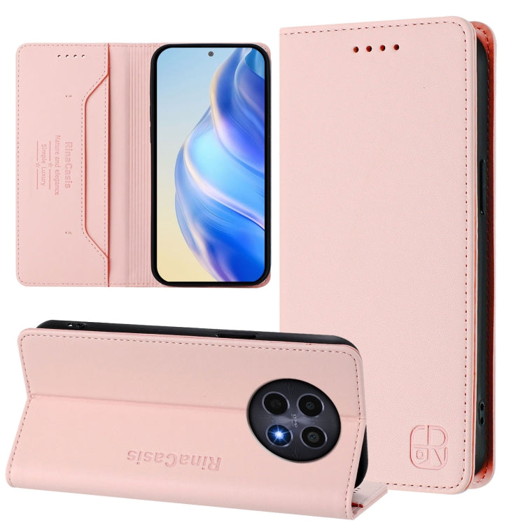 RC01 Dual-Folded Magnetic Suction RFID Leather Phone Case, For Realme P1 Pro, For Realme 12+ 5G / Narzo 70 Pro 5G India, For Realme 12 5G Global, For Realme Note 50 4G / C51 4G / C53 4G, For Realme C67 4G Global, For Realme 11 4G Global