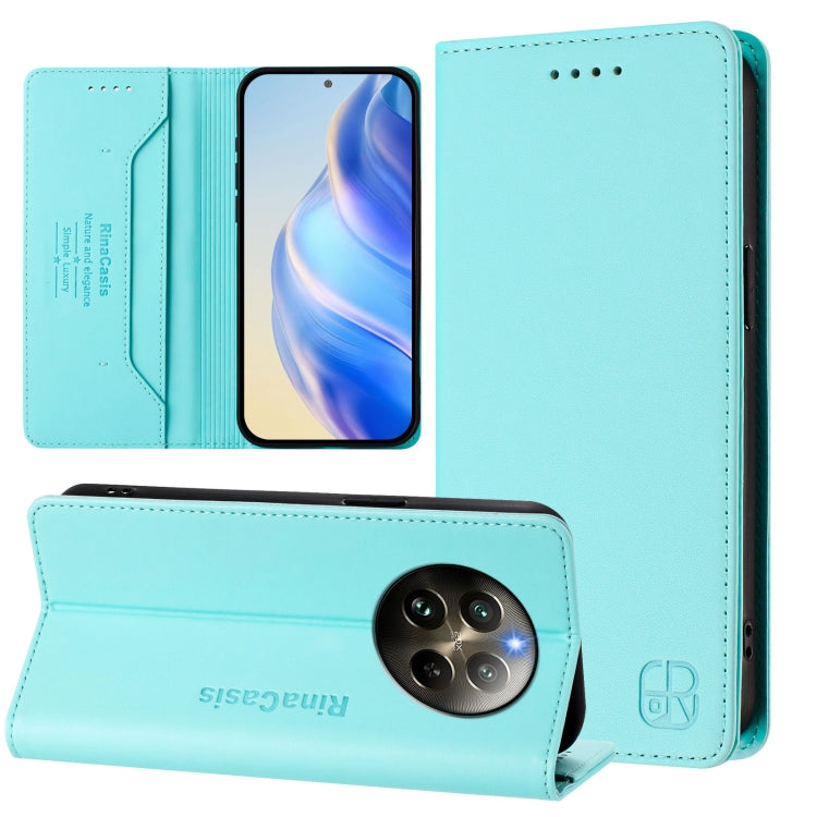RC01 Dual-Folded Magnetic Suction RFID Leather Phone Case, For Realme P1 Pro, For Realme 12+ 5G / Narzo 70 Pro 5G India, For Realme 12 5G Global, For Realme Note 50 4G / C51 4G / C53 4G, For Realme C67 4G Global, For Realme 11 4G Global