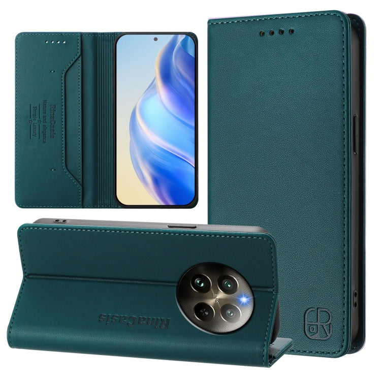 RC01 Dual-Folded Magnetic Suction RFID Leather Phone Case, For Realme P1 Pro, For Realme 12+ 5G / Narzo 70 Pro 5G India, For Realme 12 5G Global, For Realme Note 50 4G / C51 4G / C53 4G, For Realme C67 4G Global, For Realme 11 4G Global