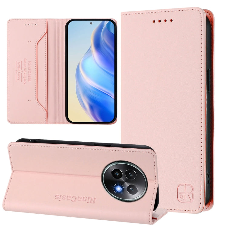 RC01 Dual-Folded Magnetic Suction RFID Leather Phone Case, For Realme C63 5G Global, For Realme Note 60 4G / C61 4G India, For Realme 13+ 5G, For Realme 13 Pro / 13 Pro+ 5G, For Realme GT 6 5G / GT 6T 5G Global, For Realme C63 / C61 4G Global