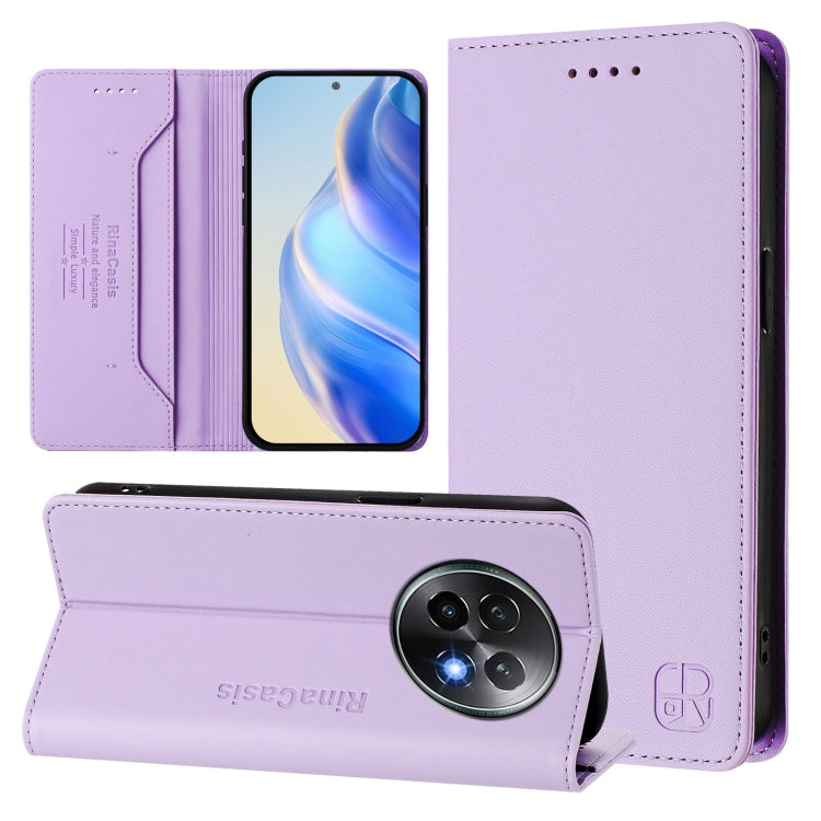 RC01 Dual-Folded Magnetic Suction RFID Leather Phone Case, For Realme C63 5G Global, For Realme Note 60 4G / C61 4G India, For Realme 13+ 5G, For Realme 13 Pro / 13 Pro+ 5G, For Realme GT 6 5G / GT 6T 5G Global, For Realme C63 / C61 4G Global