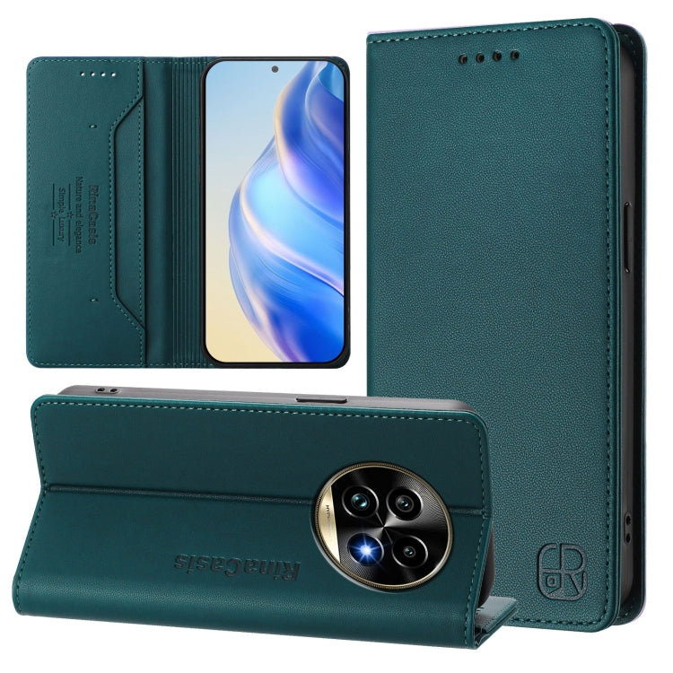 RC01 Dual-Folded Magnetic Suction RFID Leather Phone Case, For Realme C63 5G Global, For Realme Note 60 4G / C61 4G India, For Realme 13+ 5G, For Realme 13 Pro / 13 Pro+ 5G, For Realme GT 6 5G / GT 6T 5G Global, For Realme C63 / C61 4G Global