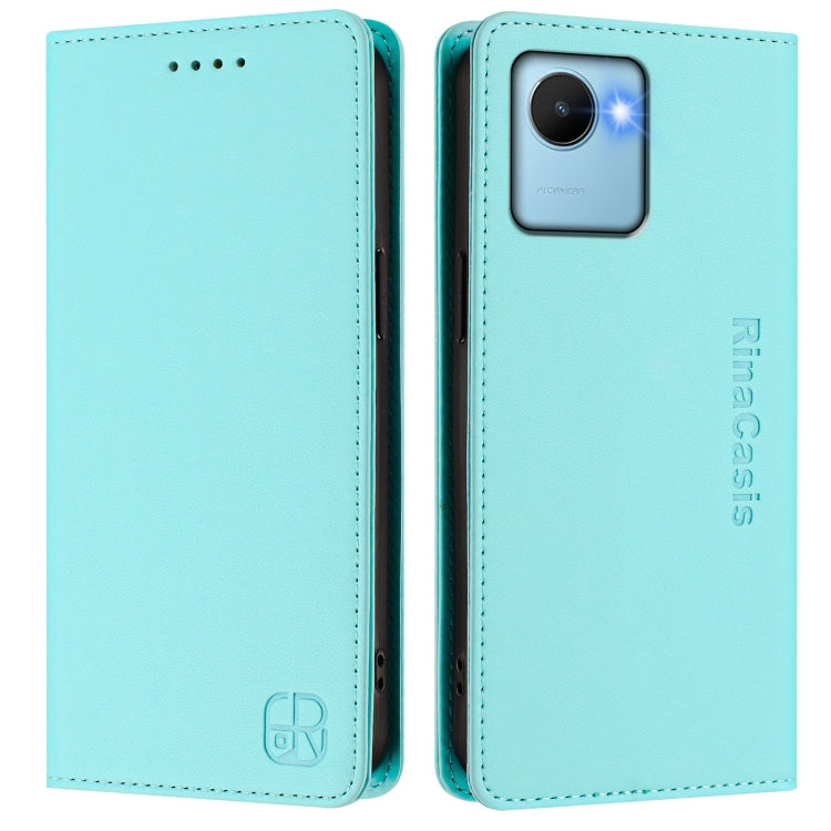 RC01 Dual-Folded Magnetic Suction RFID Leather Phone Case, For Realme C30 4G / Narzo 50i Prime / C30s, For Realme GT Neo 3T, For Realme 9 Pro+ 5G / 9 4G Global, For Realme GT Neo 3, For Realme 8 5G / 9 5G Indian / V13 5G                                ...